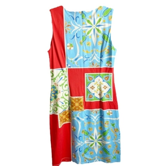 J. McLaughlin Floral Dress Sleeveless Patchwork Color Block Size Small - Picture 4 of 7